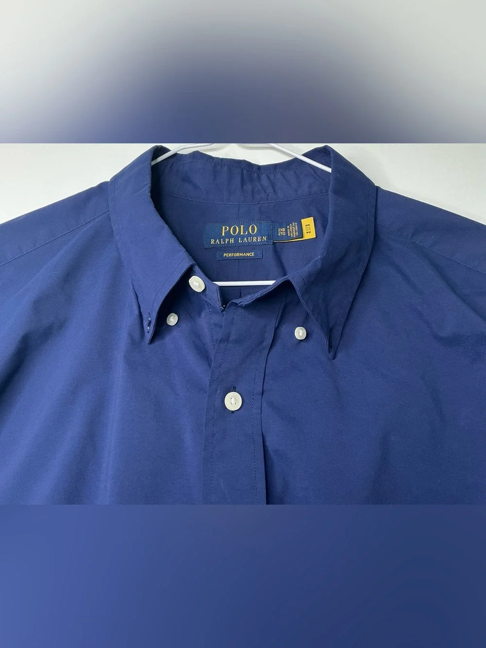 Ralph Lauren Men’s Shirt Featherweight Twill 2XB Blue Button Down Long Sleeve